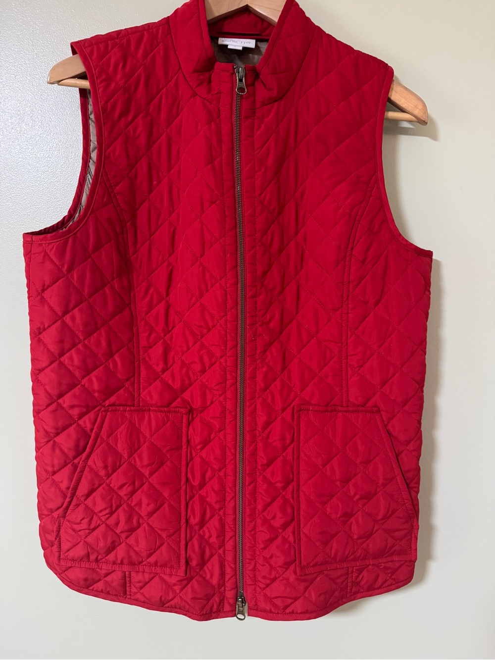 J Jill Red Heritage Quilted Vest